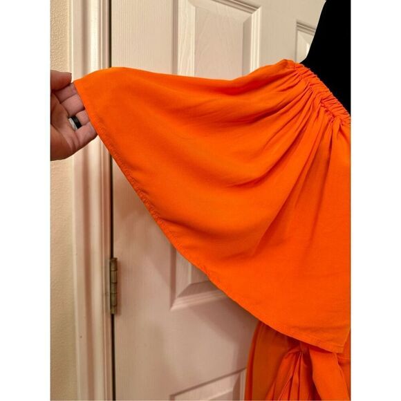 NWT L*Space Summer Nights Panama Wrap Maxi Orange Short Sleeve Dress Large - Picture 5 of 8